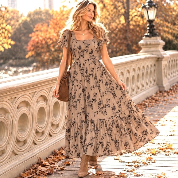 Anthropologie Dresses & Skirts - Anthropologie J Gee Sz Large Maxi Dress Cottagecore Prairie Romantic Boho Dainty
